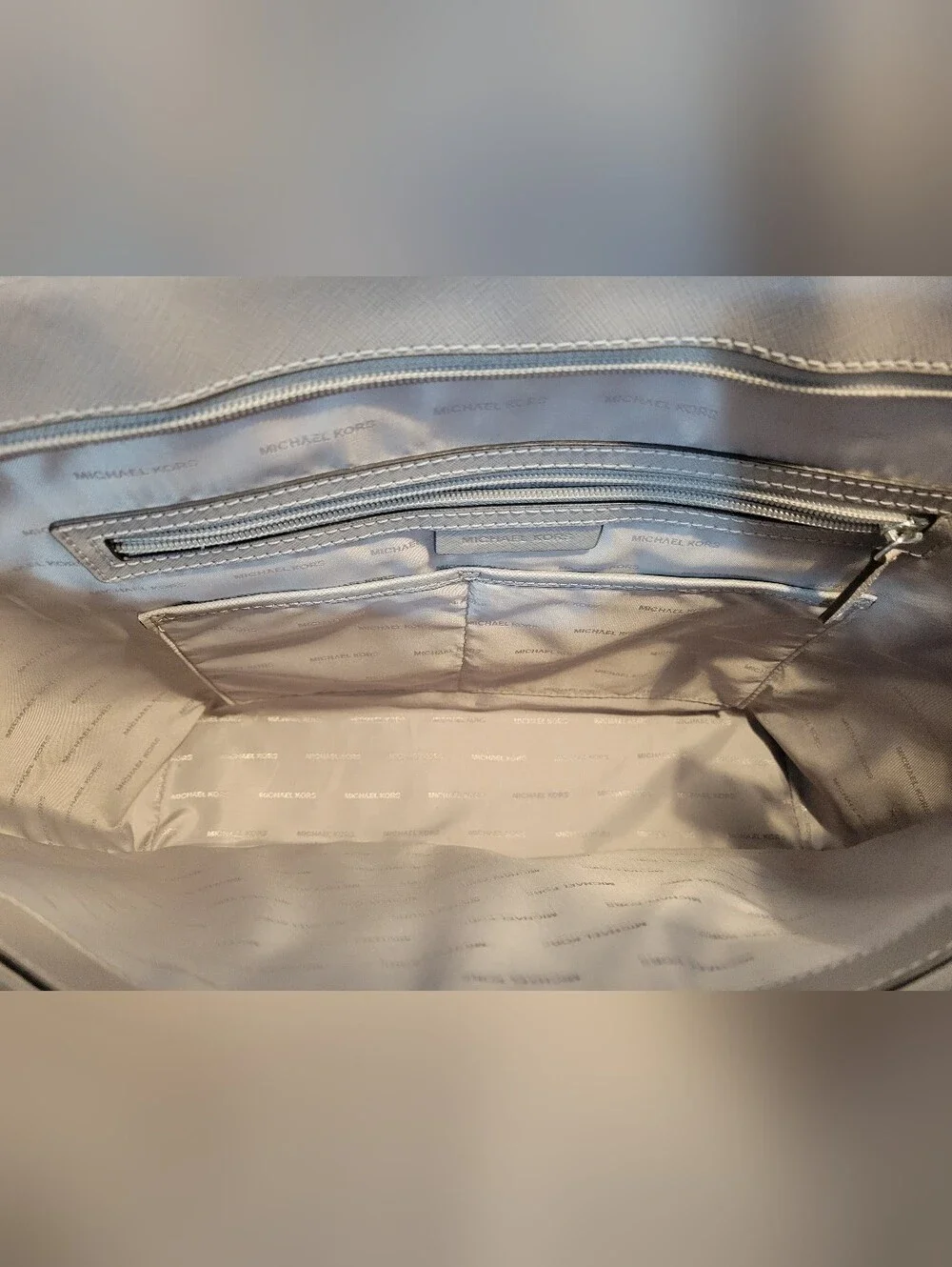 Michael Kors Neutral Saffiano Tote in Light Taupe